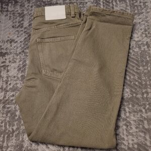 Zara Olive Green Mom Jeans